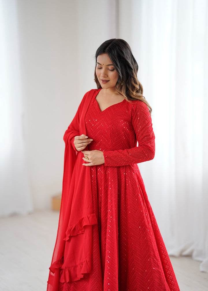 FULLY FLAIR KALI PATTERN AND CANVAS PATTA WITH DUPPTA SET, PENT READY TO WEAR