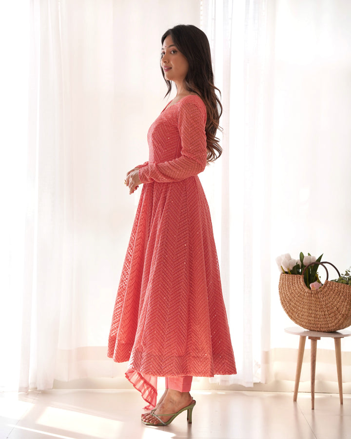 FULLY FLAIR KALI PATTERN AND CANVAS PATTA WITH DUPPTA SET, PENT READY TO WEAR