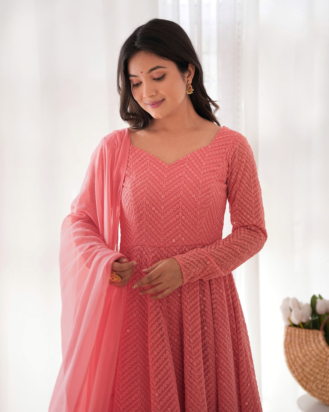 FULLY FLAIR KALI PATTERN AND CANVAS PATTA WITH DUPPTA SET, PENT READY TO WEAR