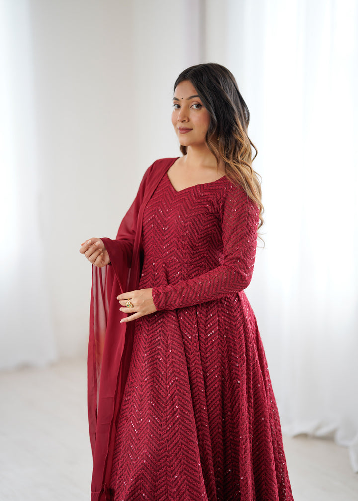 FULLY FLAIR KALI PATTERN AND CANVAS PATTA WITH DUPPTA SET, PENT READY TO WEAR