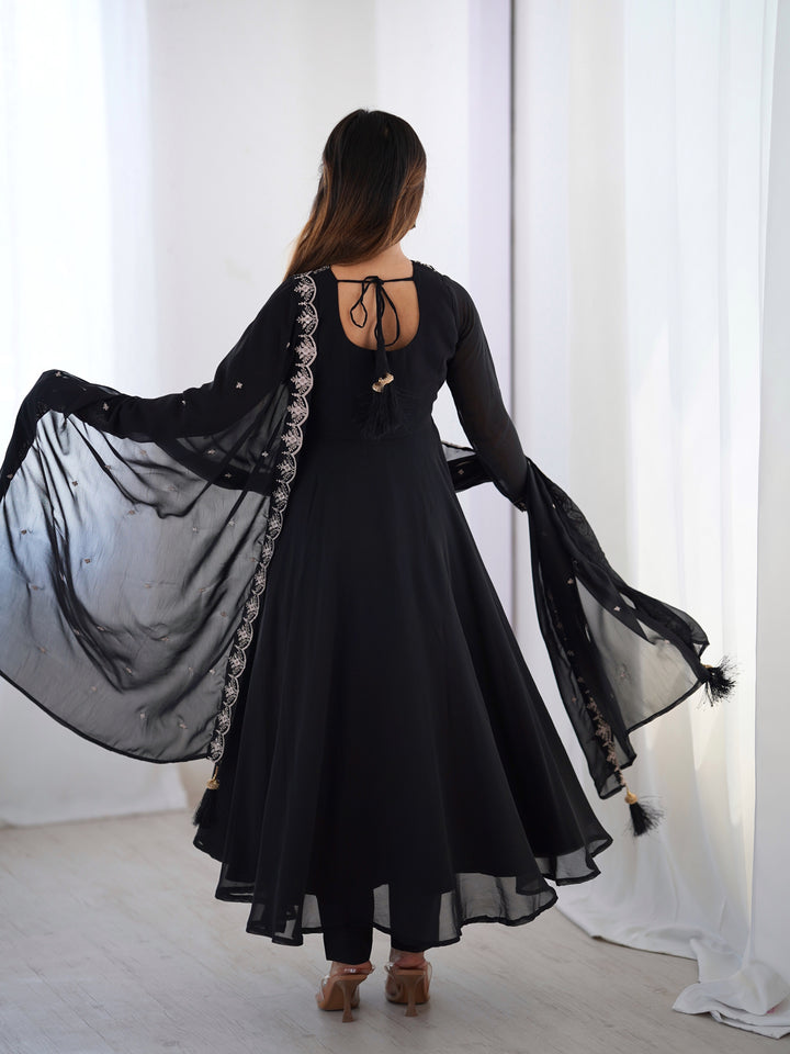 PURE SOFT FOX GEORGETTE FABRIC FULLY FLAIR ANARKALI, WITH DUPATTA SET, PENT READY TO WEAR